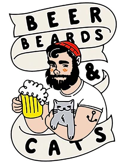Regular Fit Printed T-Shirt Beer Beards and Cats — image 6