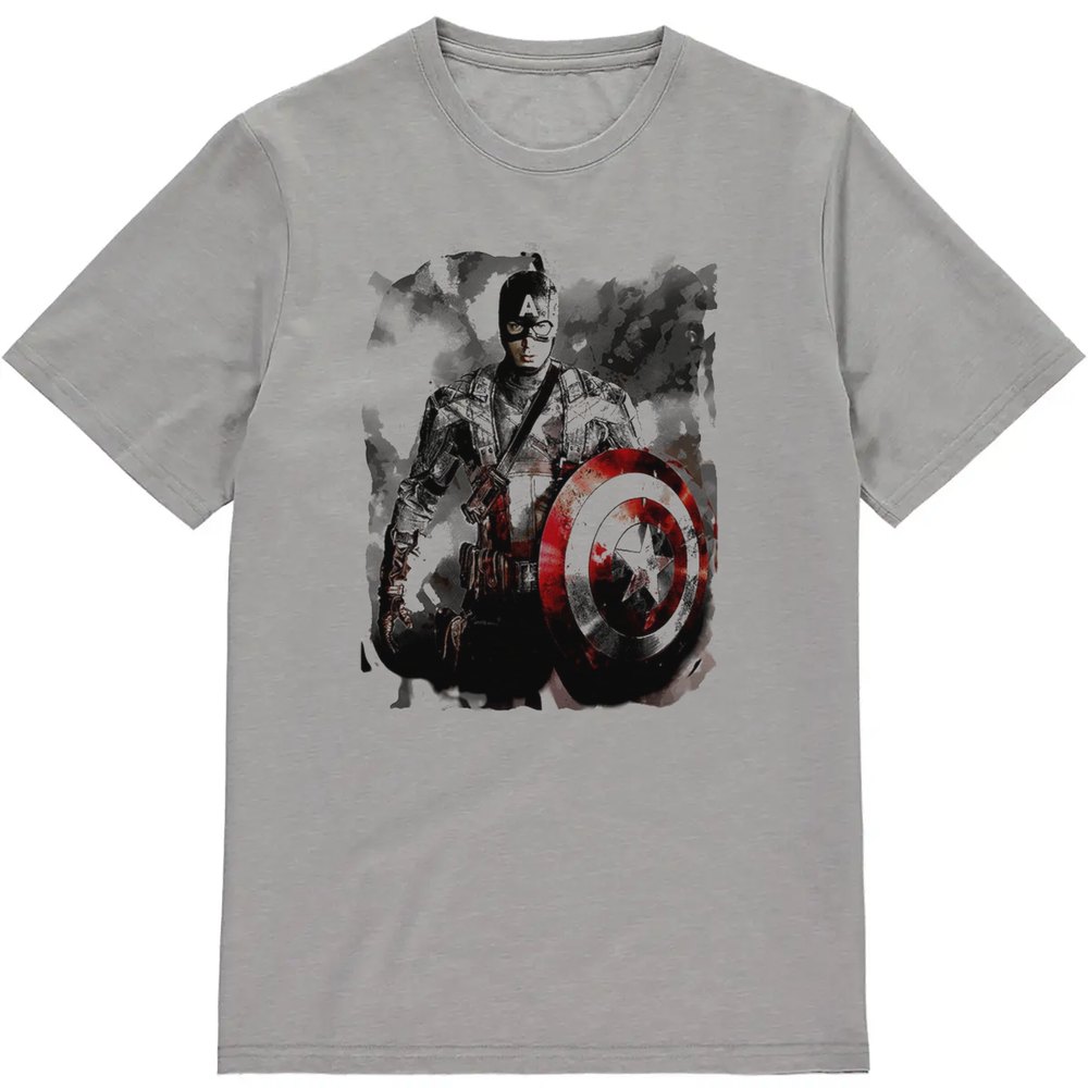 Regular Fit Printed T-Shirt Black and White Captain America — image 3