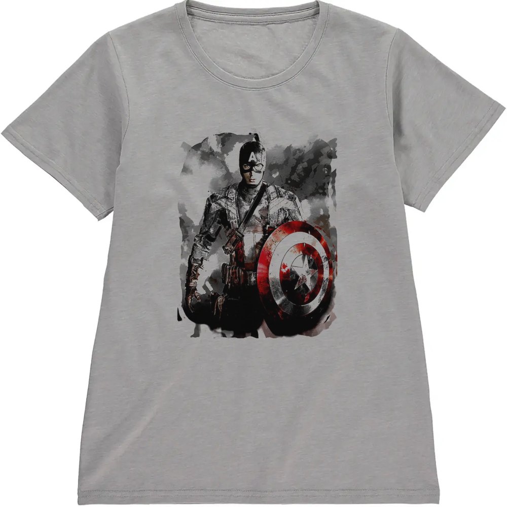 Regular Fit Printed T-Shirt Black and White Captain America — image 5