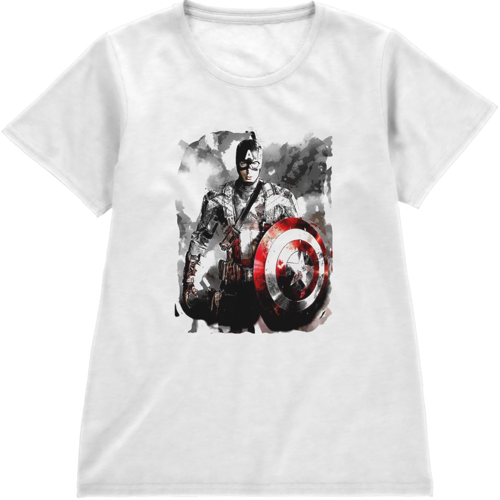 Regular Fit Printed T-Shirt Black and White Captain America — image 4