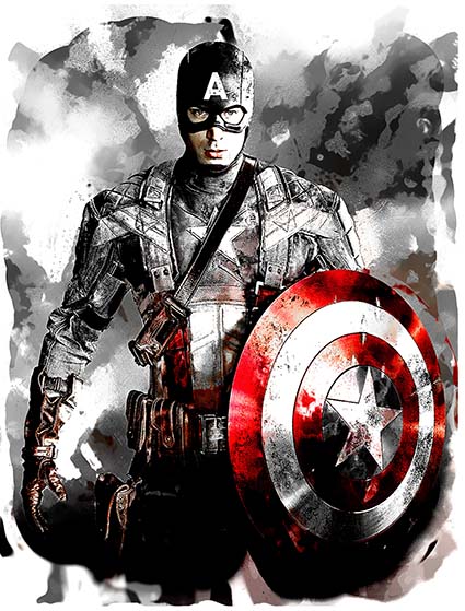 Regular Fit Printed T-Shirt Black and White Captain America — image 6