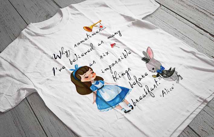 Regular Fit Printed T-Shirt Alice in Wonderland