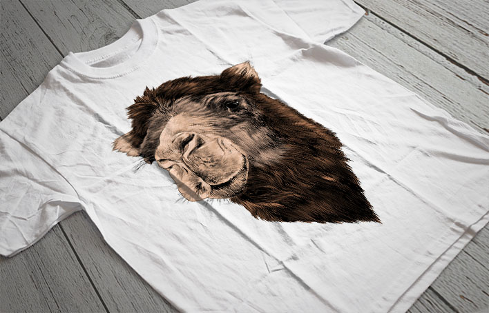 Regular Fit Printed T-Shirt Wolf