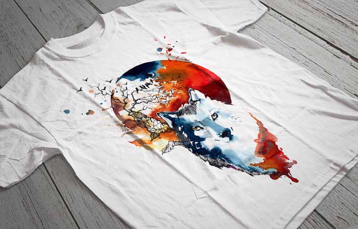 Regular Fit Printed T-Shirt Wolf — image 2
