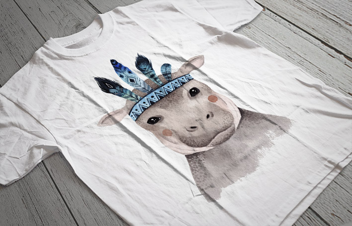 Regular Fit Printed T-Shirt Hippo