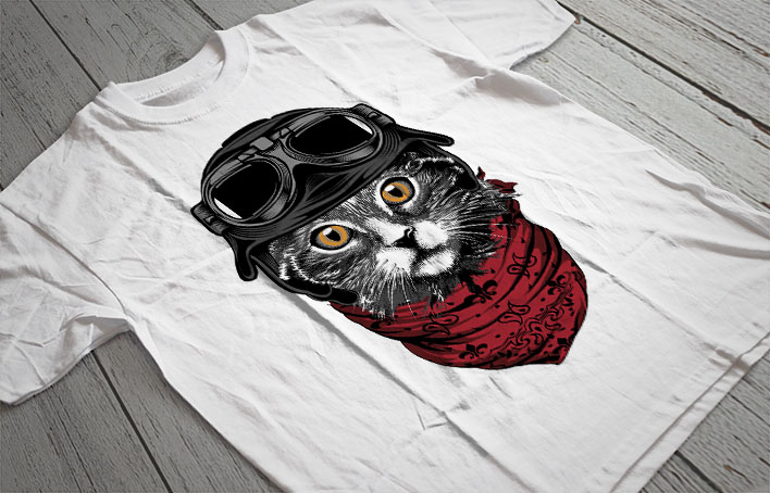 Regular Fit Printed T-Shirt Cat