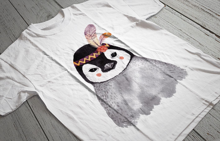 Regular Fit Printed T-Shirt Penguin