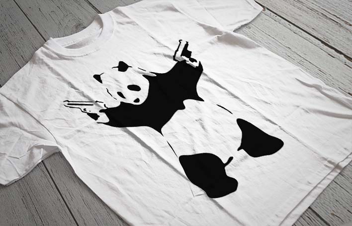 Regular Fit Printed T-Shirt Banksy Panda