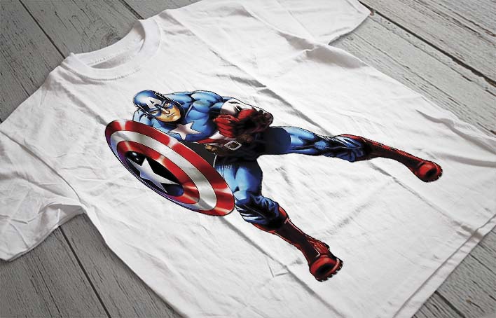 Regular Fit Printed T-Shirt Captain America