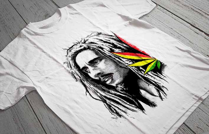 Regular Fit Printed T-Shirt Bob Marley