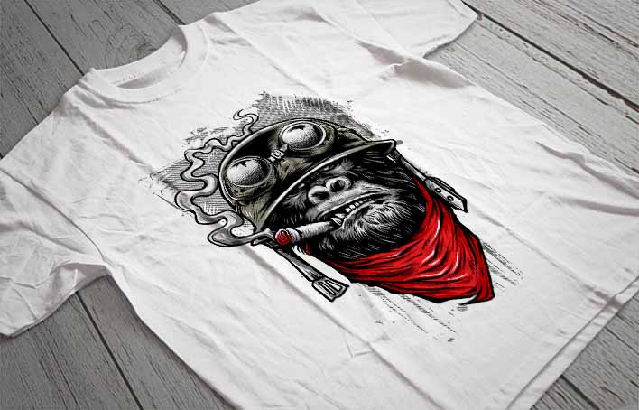 Regular Fit Printed T-Shirt Gorilla