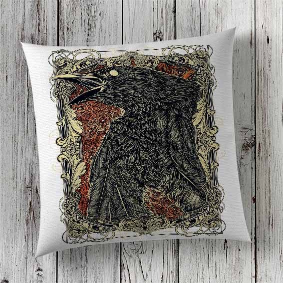 Cushion Cover Sublimation Print Raven
