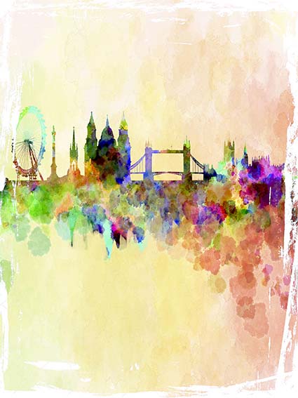Cushion Cover Sublimation Print London Skyline — image 2