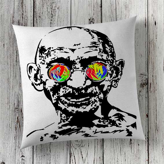 Cushion Cover Sublimation Print Gandhi
