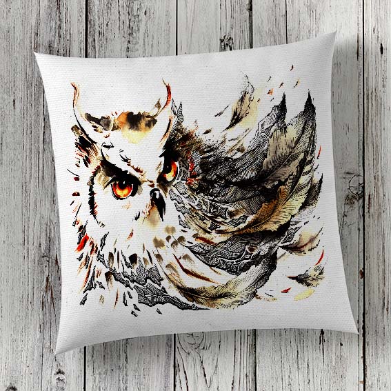 Cushion Cover Sublimation Print Owl
