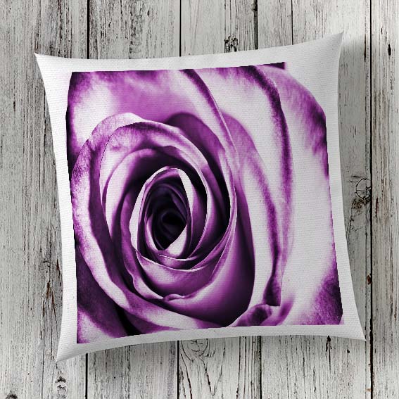 Cushion Cover Sublimation Print Purple Rose
