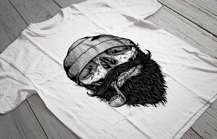 Regular Fit Printed T-Shirt Skull