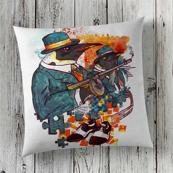 Cushion Cover Sublimation Print Penguins