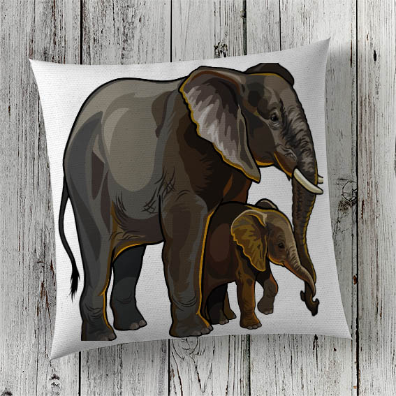 Cushion Cover Sublimation Print Elephants
