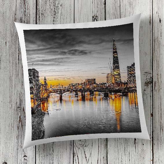 Cushion Cover Sublimation Print London Thames Skyline