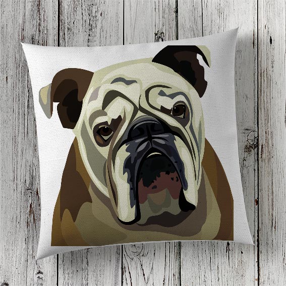 Cushion Cover Sublimation Print Bulldog