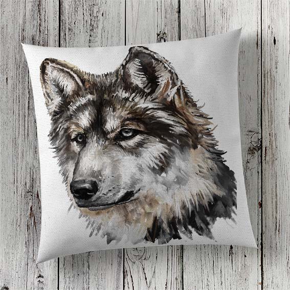 Cushion Cover Sublimation Print Wolf