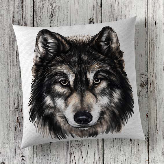 Cushion Cover Sublimation Print Wolf