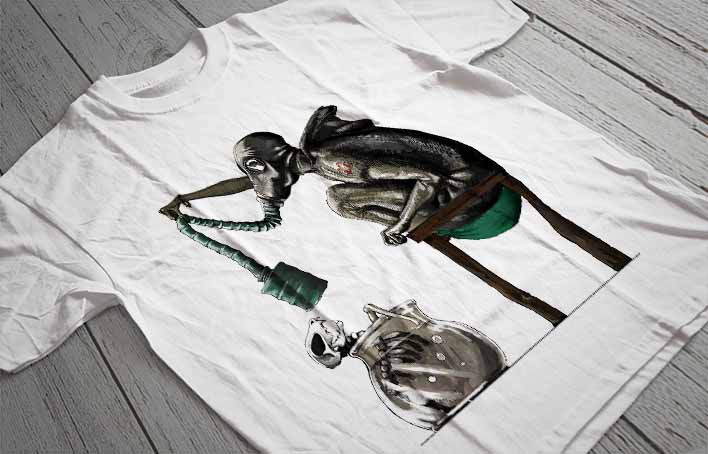 Regular Fit Printed T-Shirt Gas Mask