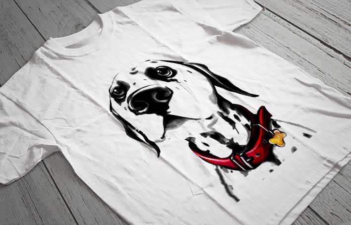 Regular Fit Printed T-Shirt Dalmatian Dog