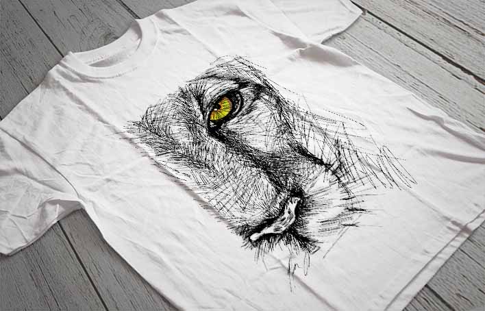 Regular Fit Printed T-Shirt Lion