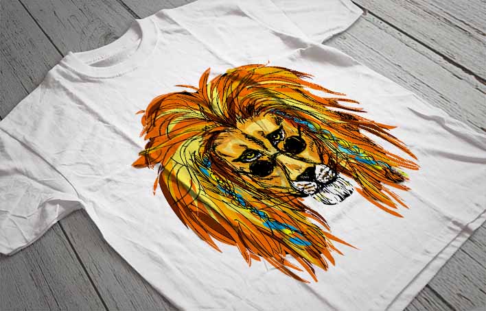 Regular Fit Printed T-Shirt Lion