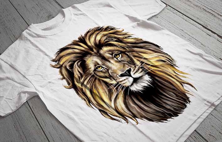 Regular Fit Printed T-Shirt Lion