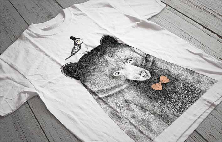 Regular Fit Printed T-Shirt Bear
