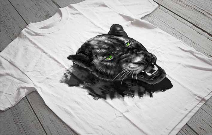 Regular Fit Printed T-Shirt Panther