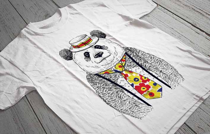 Regular Fit Printed T-Shirt Panda