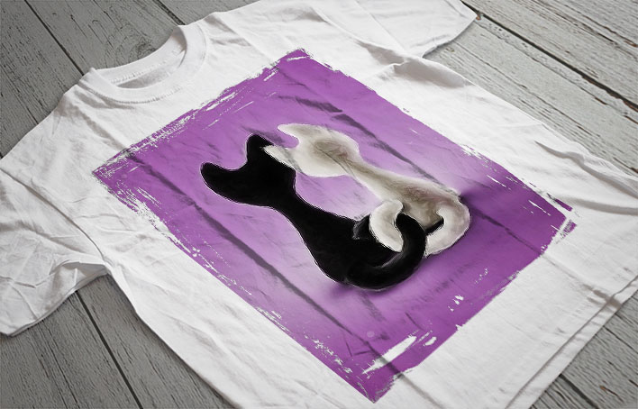 Regular Fit Printed T-Shirt Cats